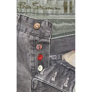 Ben Sherman Jeans Men 30 Gray Artsy Fly‎ Button